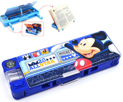 Практична кутия за моливи с апликации в четири цвята