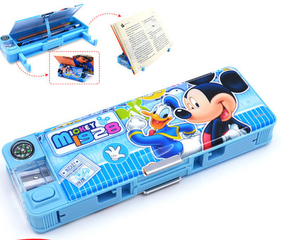 Практична кутия за моливи с апликации в четири цвята