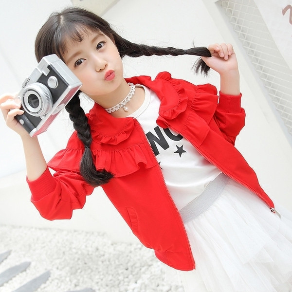 Μοντέρνο μπουφάν για κορίτσια με πολύχρωμη εφαρμογή στην πλάτη σε διάφορα χρώματα