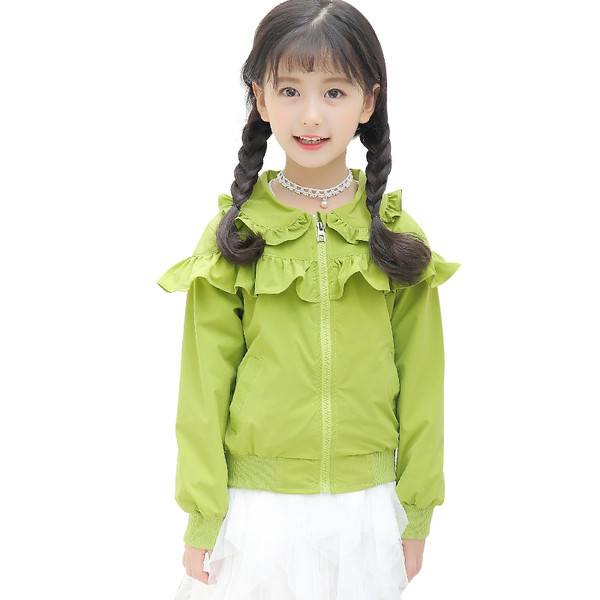 Μοντέρνο μπουφάν για κορίτσια με πολύχρωμη εφαρμογή στην πλάτη σε διάφορα χρώματα