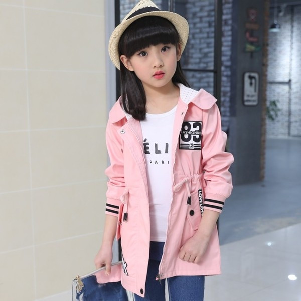 Παιδικό αθλητικό μπουφάν  για κορίτσια με κολάρο σε σχήμα V σε διάφορα χρώματα