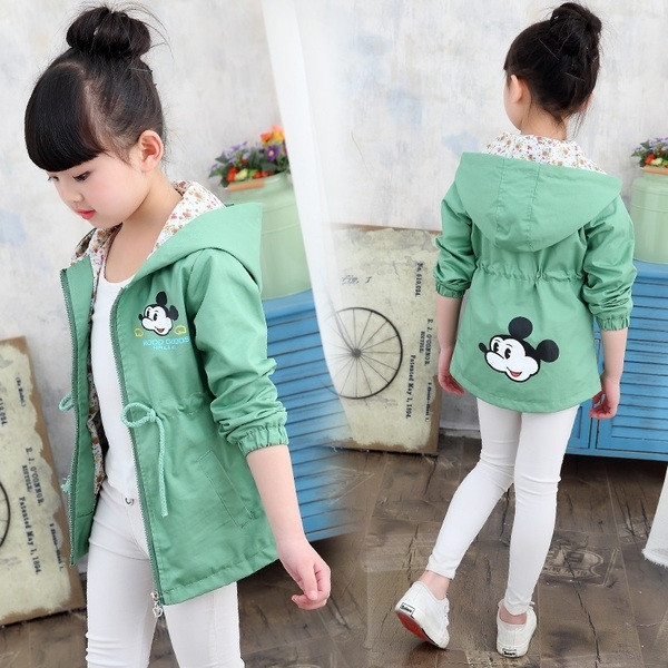 Μοντέρνο μπουφάν για κορίτσια με κουκούλα και πολύχρωμη εφαρμογή σε διάφορα χρώματα