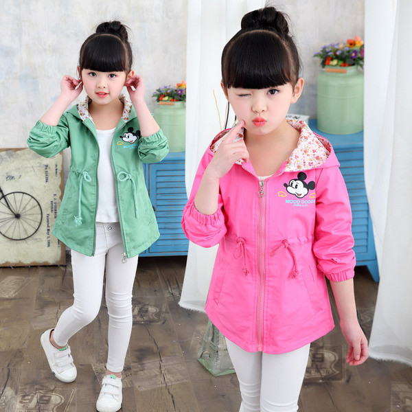 Μοντέρνο μπουφάν για κορίτσια με κουκούλα και πολύχρωμη εφαρμογή σε διάφορα χρώματα