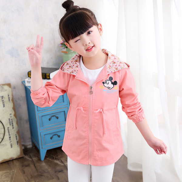 Μοντέρνο μπουφάν για κορίτσια με κουκούλα και πολύχρωμη εφαρμογή σε διάφορα χρώματα