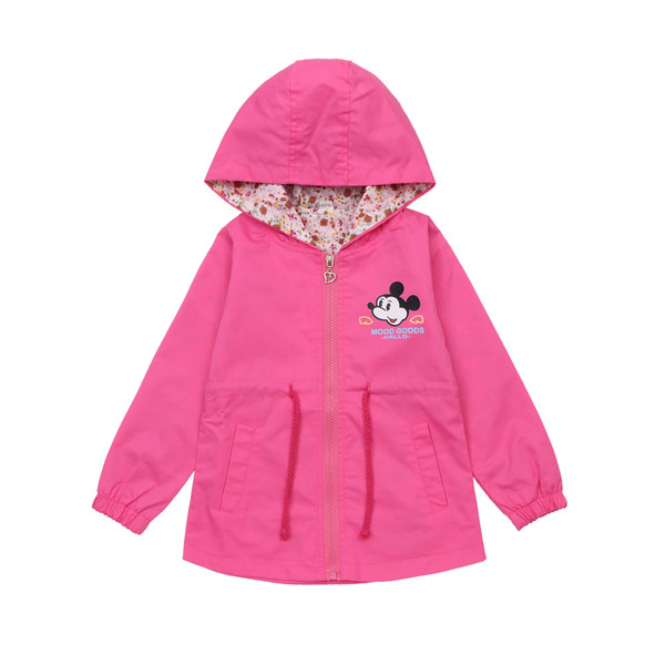 Μοντέρνο μπουφάν για κορίτσια με κουκούλα και πολύχρωμη εφαρμογή σε διάφορα χρώματα