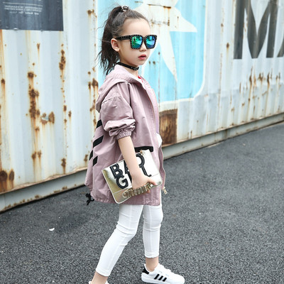 Μοντέρνο παιδικό μπουφάν  για κορίτσια ασύμμετρη μοτίβο σε διάφορα χρώματα