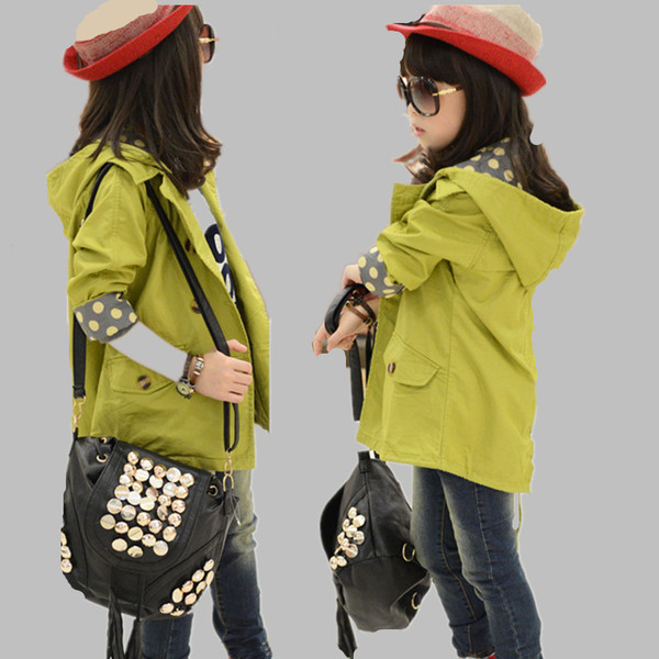 Μοντέρνο παιδικό μπουφάν  για κορίτσια ασύμμετρη μοτίβο σε διάφορα χρώματα