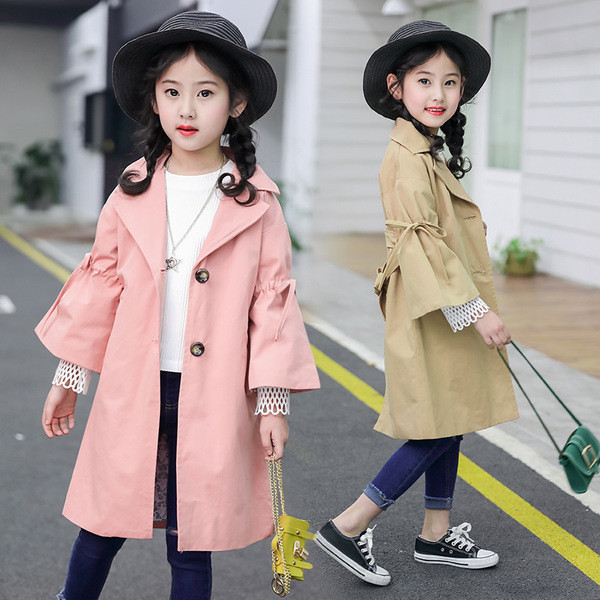 Μοντέρνο παιδικό παλτό για κορίτσια και μοντέλο λωτού σε δύο χρώματα