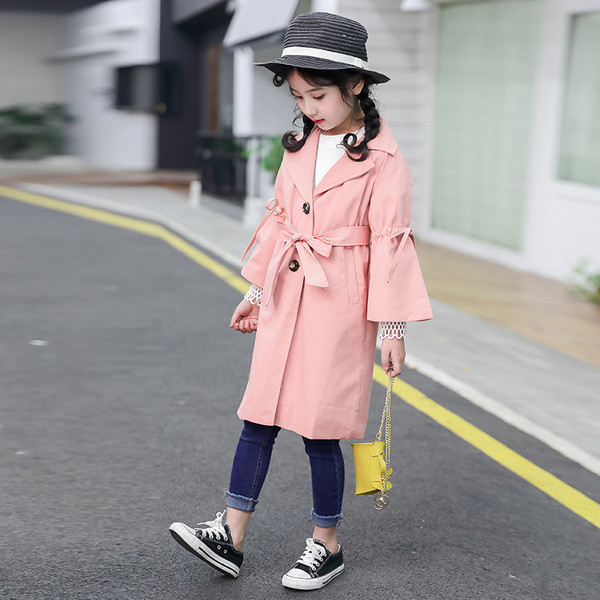 Μοντέρνο παιδικό παλτό για κορίτσια και μοντέλο λωτού σε δύο χρώματα