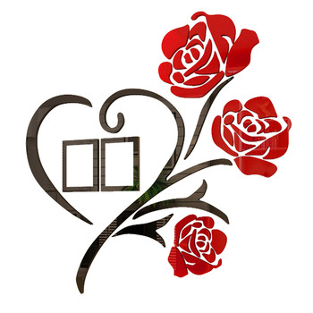 Стенна декорация - Сърце с рози