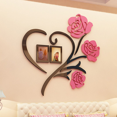Fali dekoráció - Szív rózsákkal