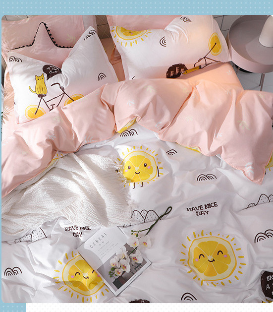 Луксозно спално бельо - десен лимони