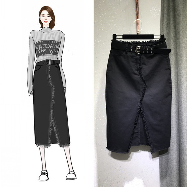 Γυναικεία φούστα denim σε διάφορα χρώματα