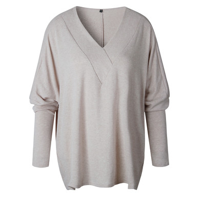 Μοντέρνα γυναικεία μπλούζα με ντεκολτέ σε σχήμα V σε δύο χρώματα