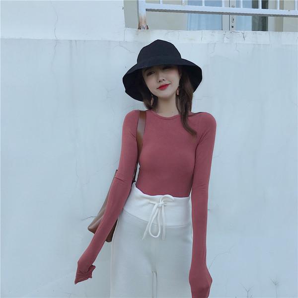 Γυναικείες μπλούζες με μακριά μανίκια σε τρία χρώματα