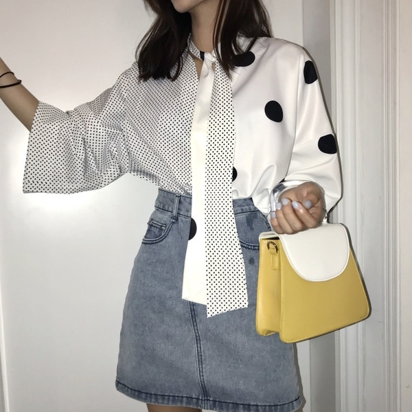 Stílusos női ing csipkével - széles modell