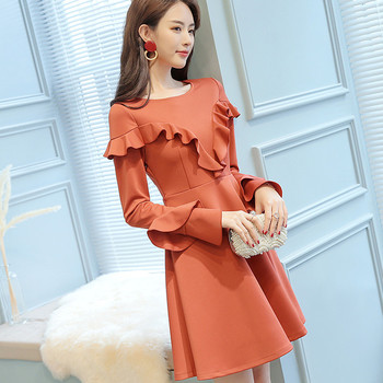 Νέο μοντέλο γυναικείο φόρεμα με μακριά μανίκια σε τρία χρώματα