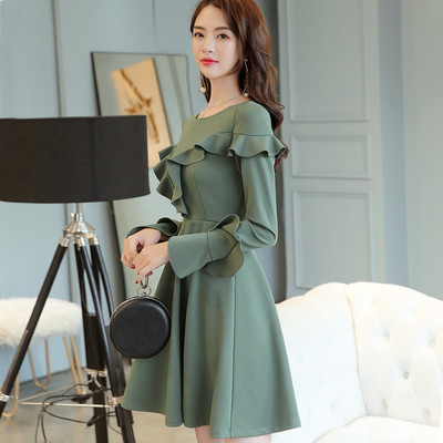 Νέο μοντέλο γυναικείο φόρεμα με μακριά μανίκια σε τρία χρώματα