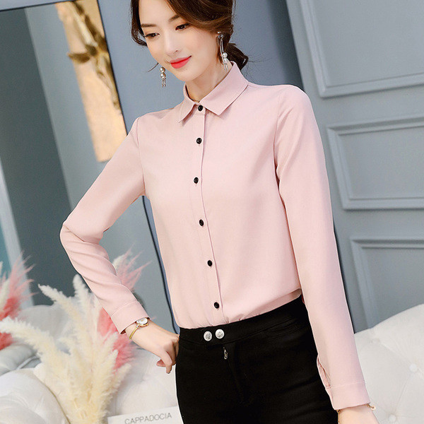 Cămașă de șifon de damă cu mâneci lungi