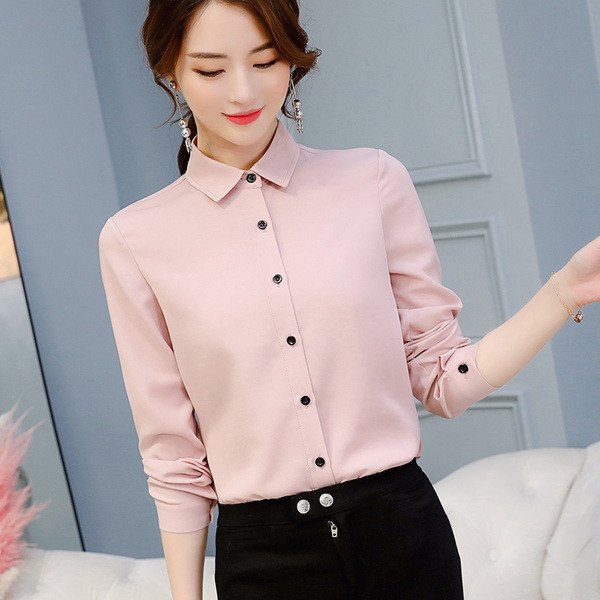 Cămașă de șifon de damă cu mâneci lungi