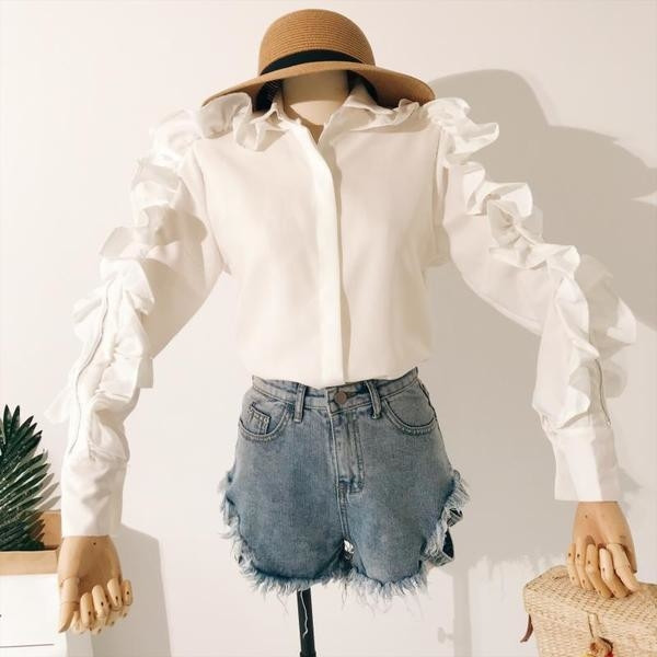 Stílusos női ing fehér, fekete és piros színben