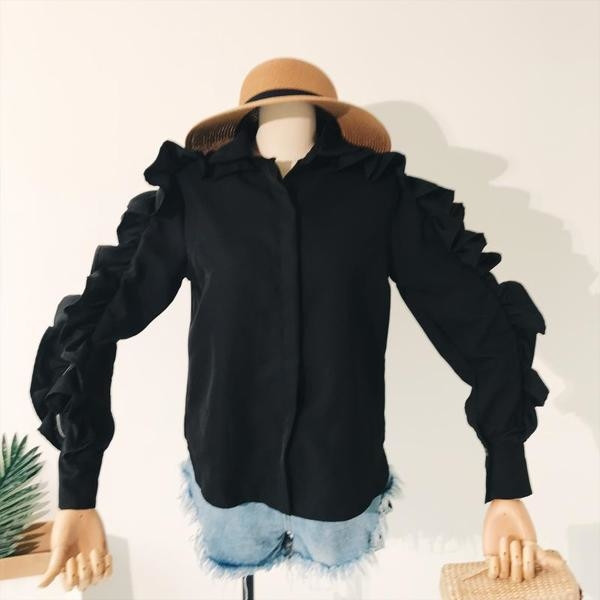 Stílusos női ing fehér, fekete és piros színben