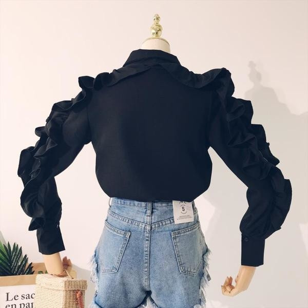 Stílusos női ing fehér, fekete és piros színben