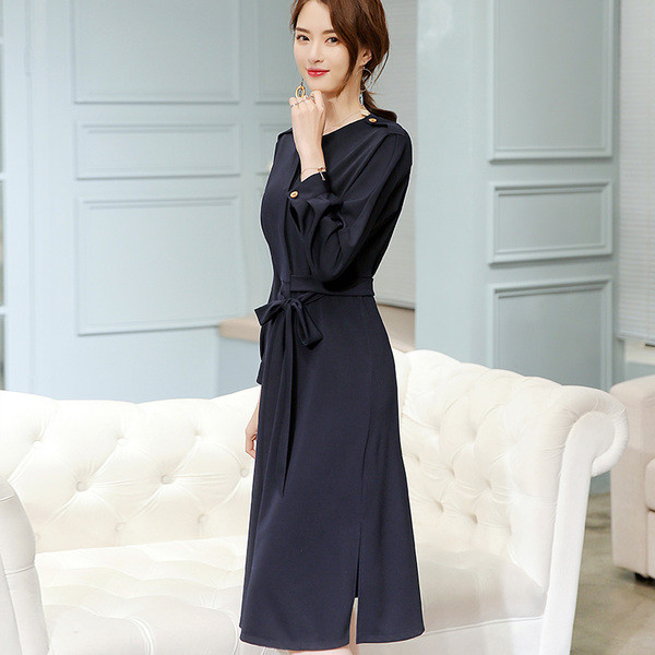 Κομψό φόρεμα μακρύ μανίκι σε ροζ και μαύρο χρώμα