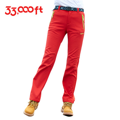 Дамски спортен - туристически плътен панталон в камуфлажен десен и изчистен модел