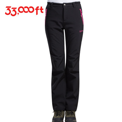 Дамски спортен - туристически плътен панталон в камуфлажен десен и изчистен модел