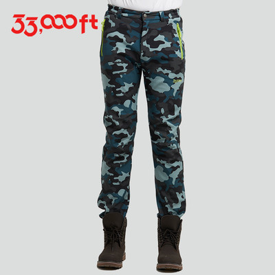 Дамски спортен - туристически плътен панталон в камуфлажен десен и изчистен модел