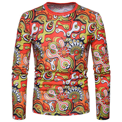 Ежедневна мъжка блуза с десен - Slim модел