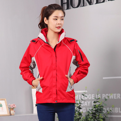 Дамско туристическо двойно яке с висока яка и качулка