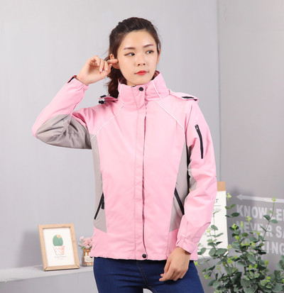 Дамско туристическо двойно яке с висока яка и качулка