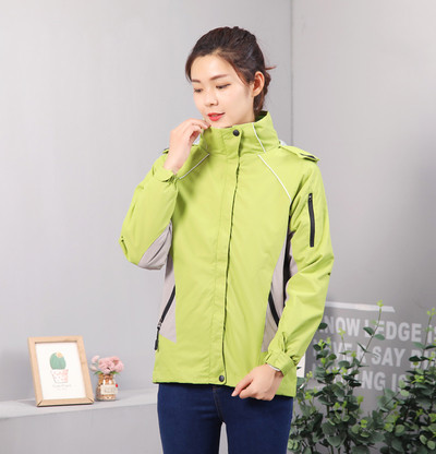 Дамско туристическо двойно яке с висока яка и качулка