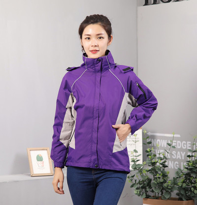 Дамско туристическо двойно яке с висока яка и качулка