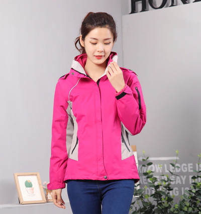 Дамско туристическо двойно яке с висока яка и качулка