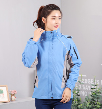 Дамско туристическо двойно яке с висока яка и качулка