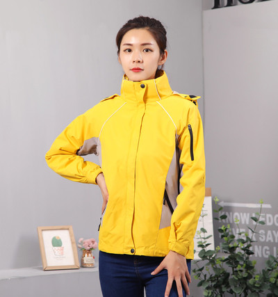 Дамско туристическо двойно яке с висока яка и качулка