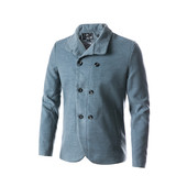 Κομψό ανδρικό μπουφάν με μπλε κουμπιά και τσέπες