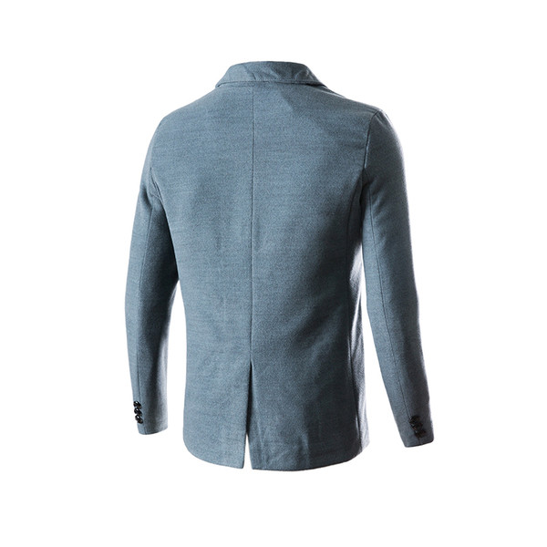 Κομψό ανδρικό μπουφάν με μπλε κουμπιά και τσέπες