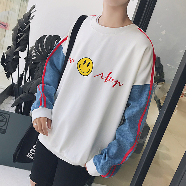 Hanorac de zi cu zi pentru bărbați cu guler în formă de O și imprimeu în două culori