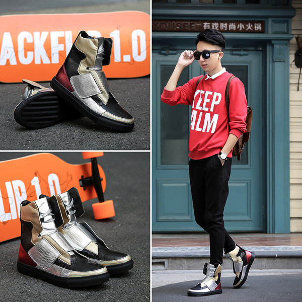 Adidasi moderni pentru barbati cu autocolante in mai multe culori