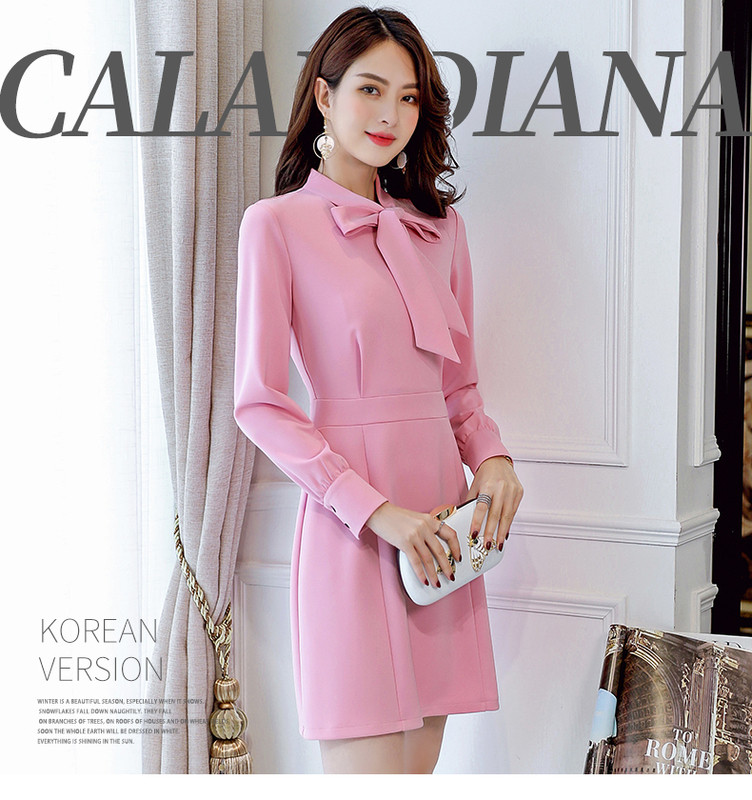 Κομψό φόρεμα με μακριά μανίκια σε στυλ ρετρό - δύο χρώματα