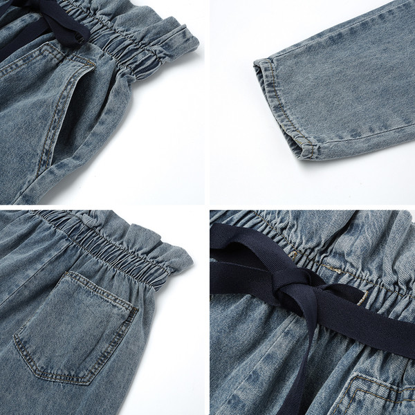 Дамски панталон с висока талия и колан