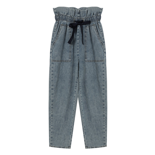 Дамски панталон с висока талия и колан