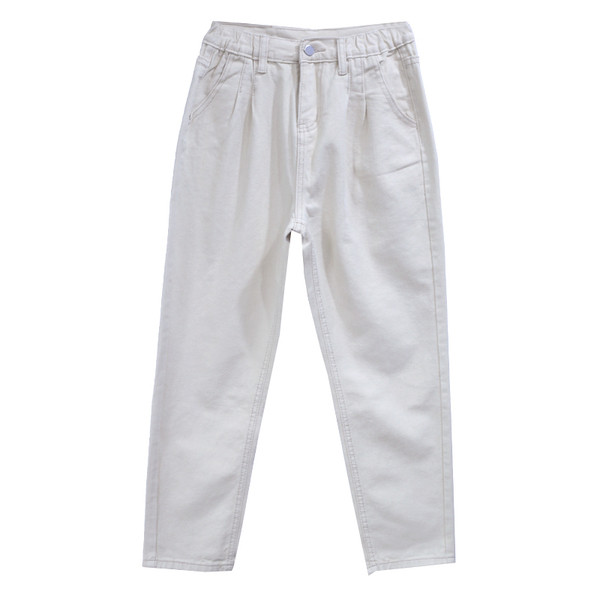 Дамски дънки в бял цвят - тип панталон