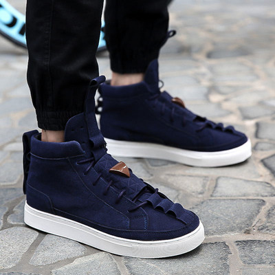 Μοντέρνα ανδρικά πάνινα παπούτσια με κόκκινο, μαύρο και μπλε χρώμα