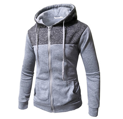 Мъжки спортен суичър с качулка и джобове в три цвята