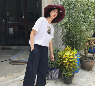 Pantaloni de dama in doua culori - model lat